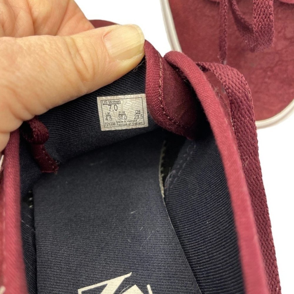 VANS OLD SKOOL Retro Low Top Sk8 Shoes Women 7 Burgundy‎ Textured Suede Sneakers - Picture 8 of 14